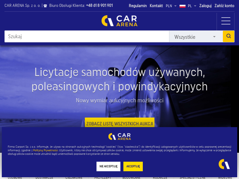 Aukcje samochodowe: samochody poleasingowe, powindykacyjne | Car Arena Sp. z o.o.